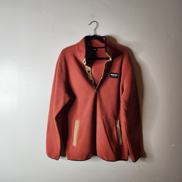 Burton Mens Hearth Fleece Anorak Jacket Size Large - Picture 2 of 7